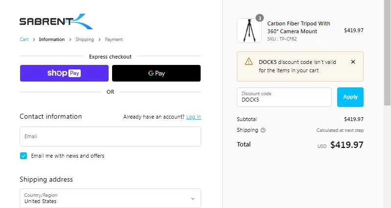 how to use Sabrent coupons
