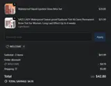 WELCOME coupon verification screenshot