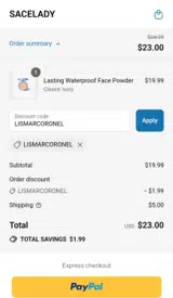 LISMARCORONEL coupon verification screenshot