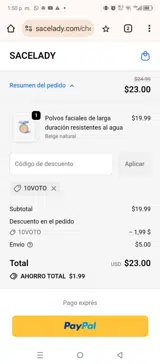 10VOTO coupon verification screenshot