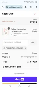 THOUGHTSFROMRACHEL coupon verification screenshot