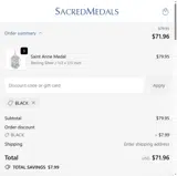 black coupon verification screenshot