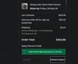 SIGNUP10 coupon verification screenshot