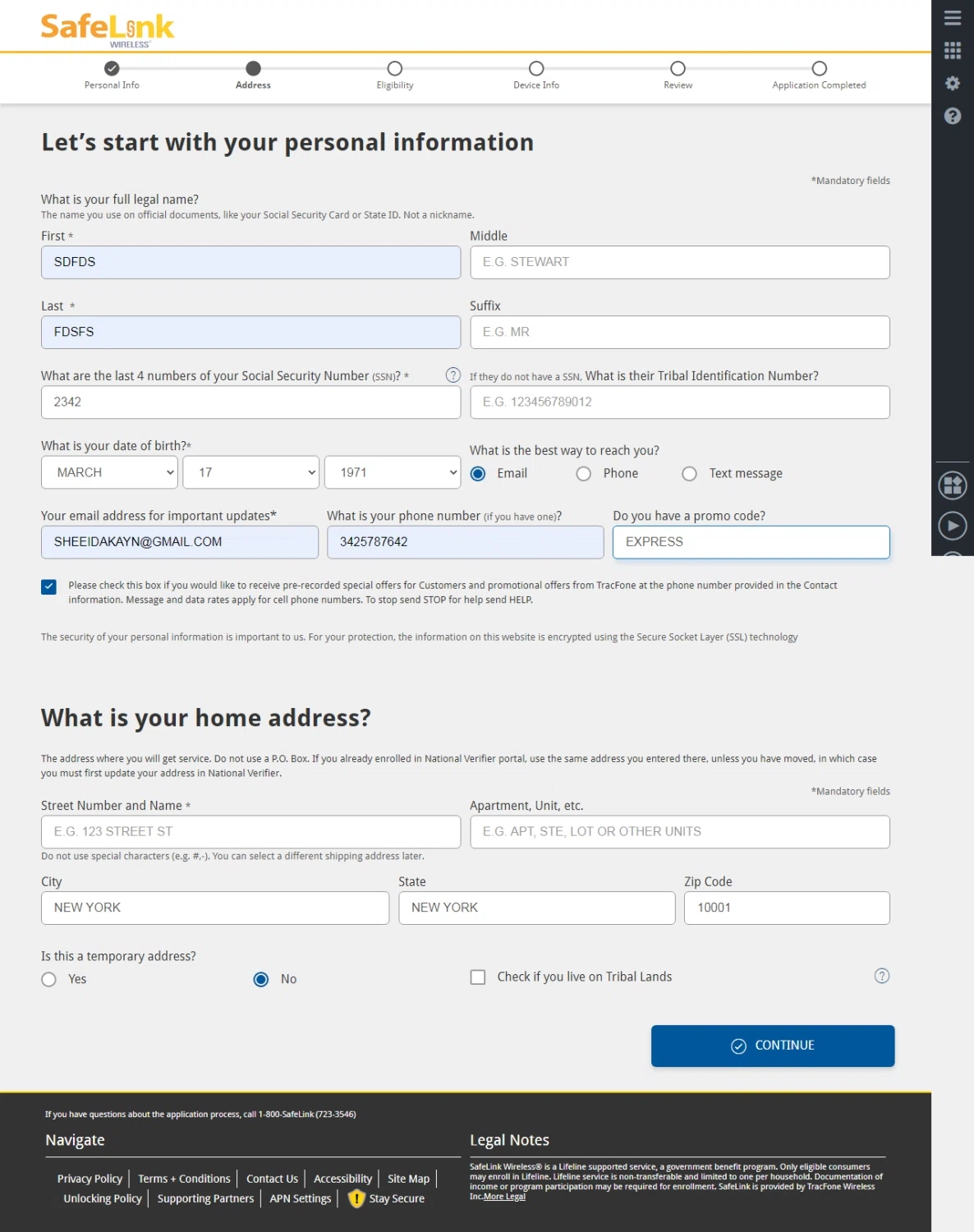 where to use Safelink promo code box