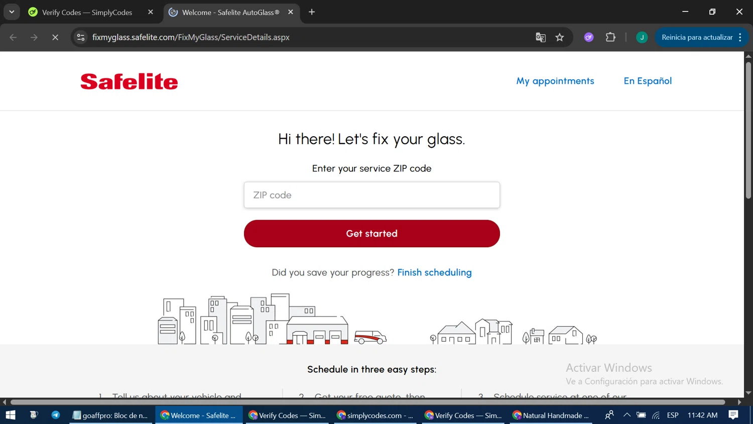 Safelite promo code screenshot showing code SMRL50 applied at Safelite checkout page. Uploaded by SimplyCodes community member LuckyPioneer1051 on Aug 14, 2025