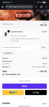 SAVE15 coupon verification screenshot