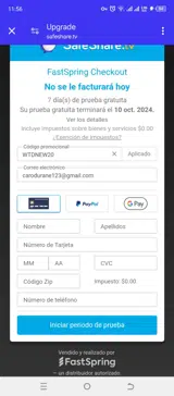 SafeShare.tv coupon verification screenshot