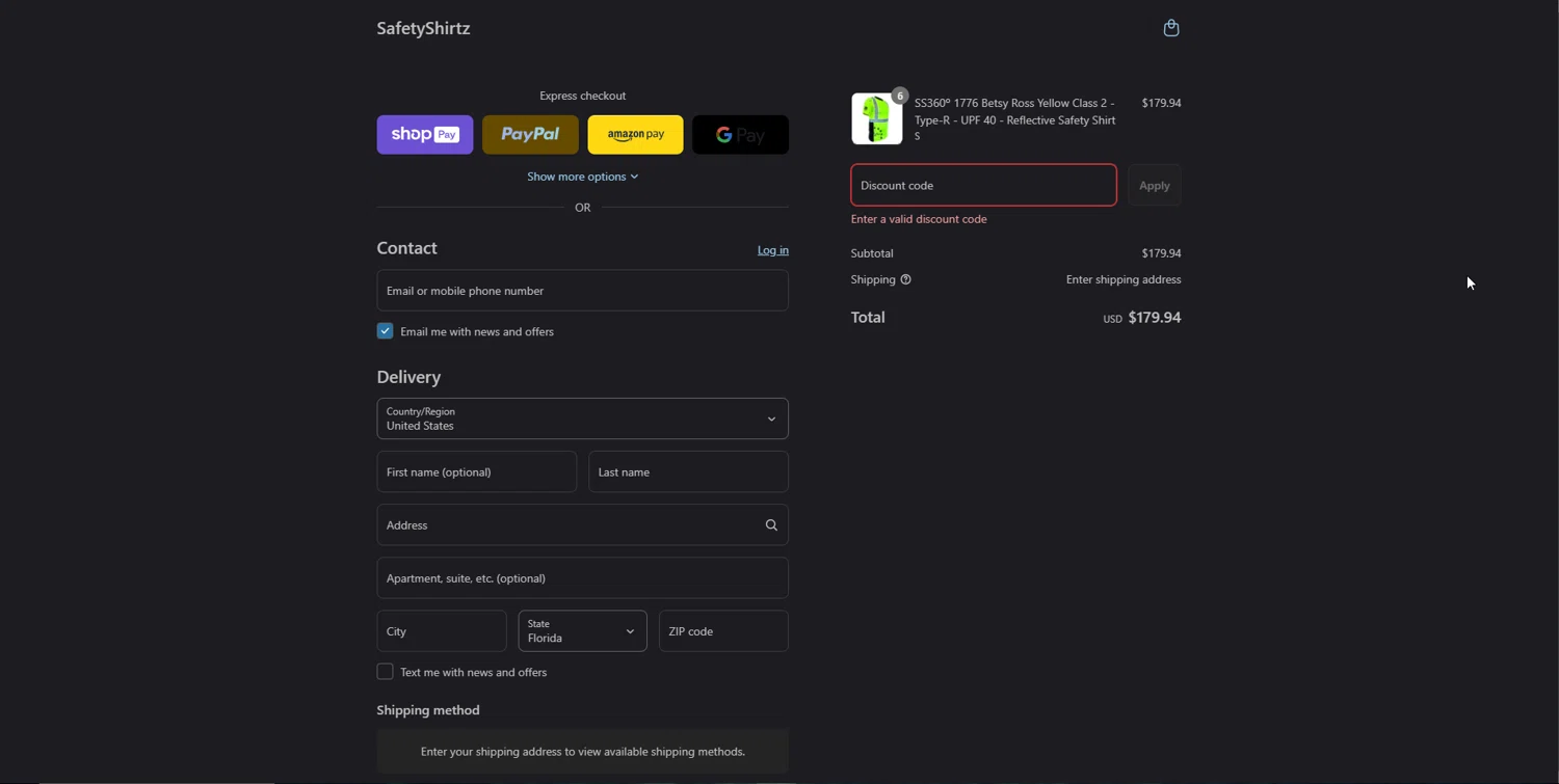 SafetyShirtz coupon code screenshot showing code MOTHER20 applied at SafetyShirtz checkout page. Uploaded by SimplyCodes community member BonusShopper4099 on Aug 6, 2025