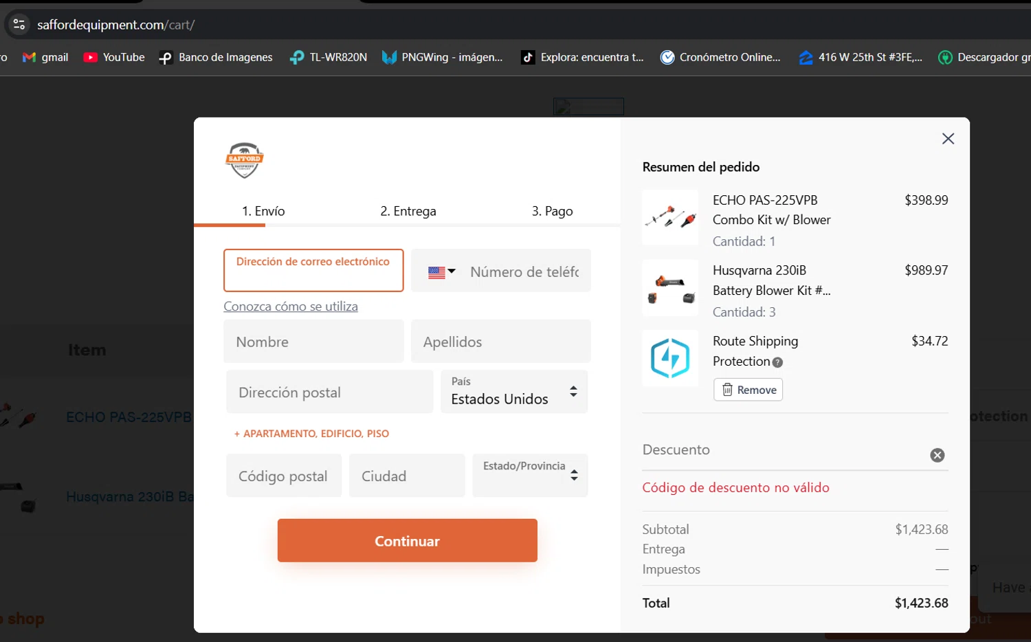 Safford Equipment promo code screenshot showing code SUMMER19 applied at Safford Equipment checkout page. Uploaded by SimplyCodes community member jessikasanckez23 on Jul 30, 2025