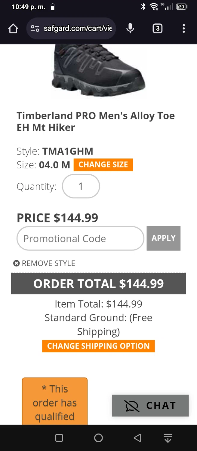 Saf-Gard checkout page showing Saf-Gard promo code box | Screenshot taken by SimplyCodes community member on Jan 5, 2025