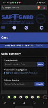 BLOG10 coupon verification screenshot