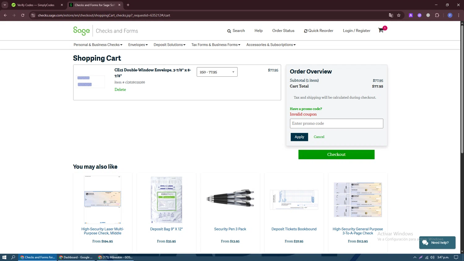 Sage promo code screenshot showing code 26CYBER30B applied at Sage checkout page. Uploaded by SimplyCodes community member Darknigth31 on Dec 16, 2025