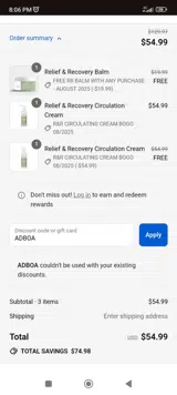 ADBOA coupon verification screenshot