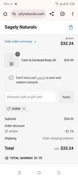 ADBIN coupon verification screenshot