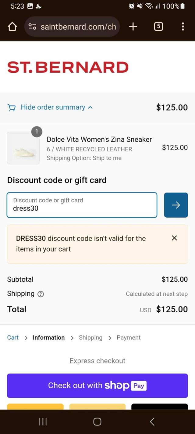 Saint Bernard checkout page showing Saint Bernard discount code box | Screenshot taken by SimplyCodes community member on Nov 9, 2023