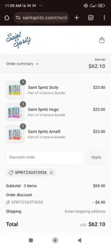 SPRITZ3G5T393X coupon verification screenshot