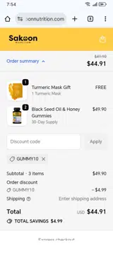 GUMMY10 coupon verification screenshot