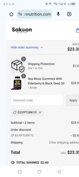 egypturk10 coupon verification screenshot