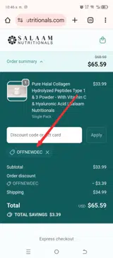 offnewdec coupon verification screenshot
