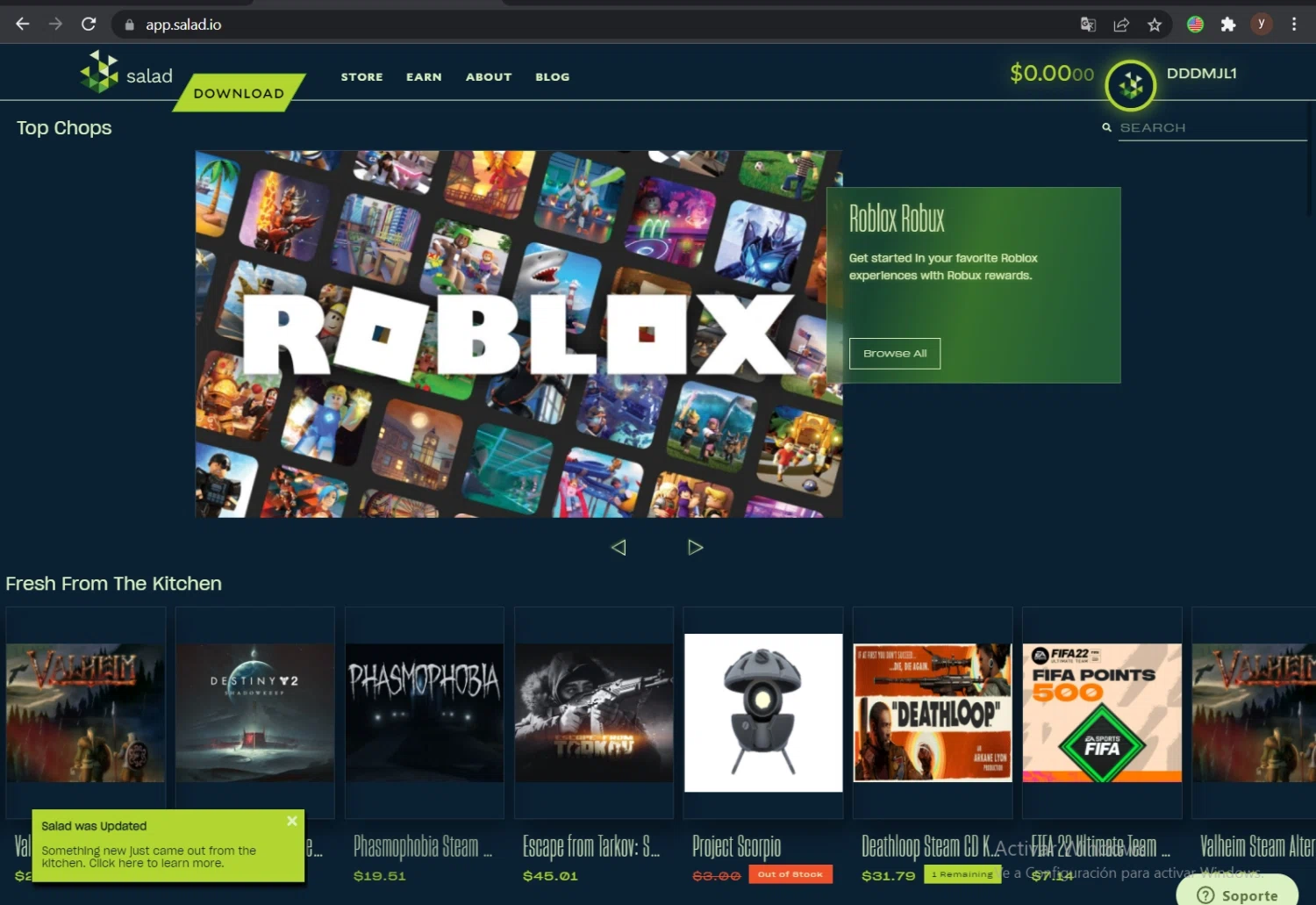 Salad checkout page showing Salad promo code box | Screenshot taken by SimplyCodes community member on Feb 25, 2022