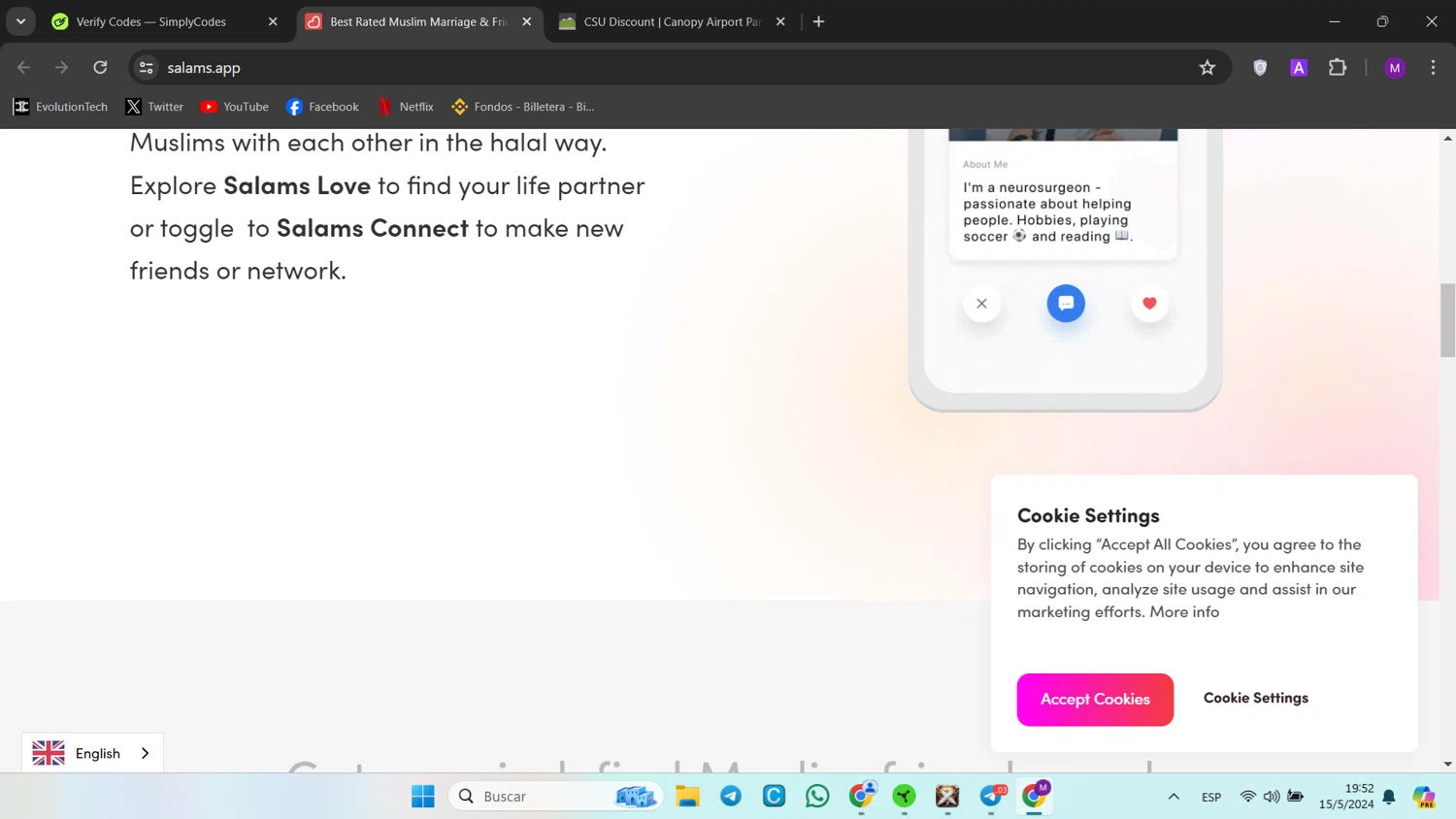 Salams checkout page showing Salams promo code box | Screenshot taken by SimplyCodes community member on May 15, 2024