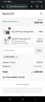 MIU120OFF coupon verification screenshot