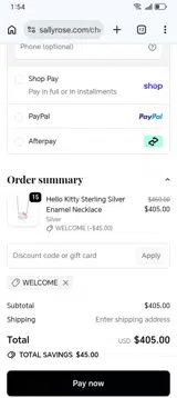 Sallyrose coupon verification screenshot