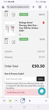 Salon Trusted coupon verification screenshot