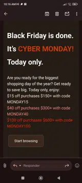 Monday40 coupon verification screenshot