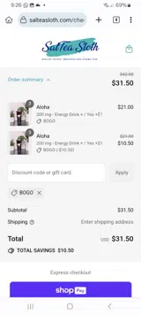 BOGO coupon verification screenshot