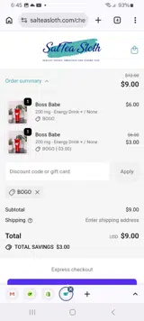 BOGO coupon verification screenshot