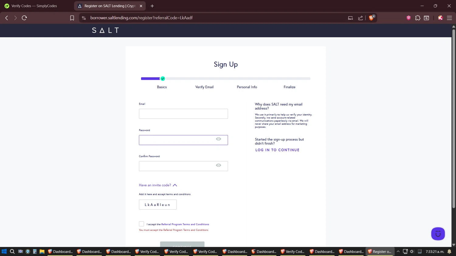 SALT Lending promo code screenshot showing code LkAaRleun applied at SALT Lending checkout page. Uploaded by SimplyCodes community member JhonatanGomez on Nov 26, 2025