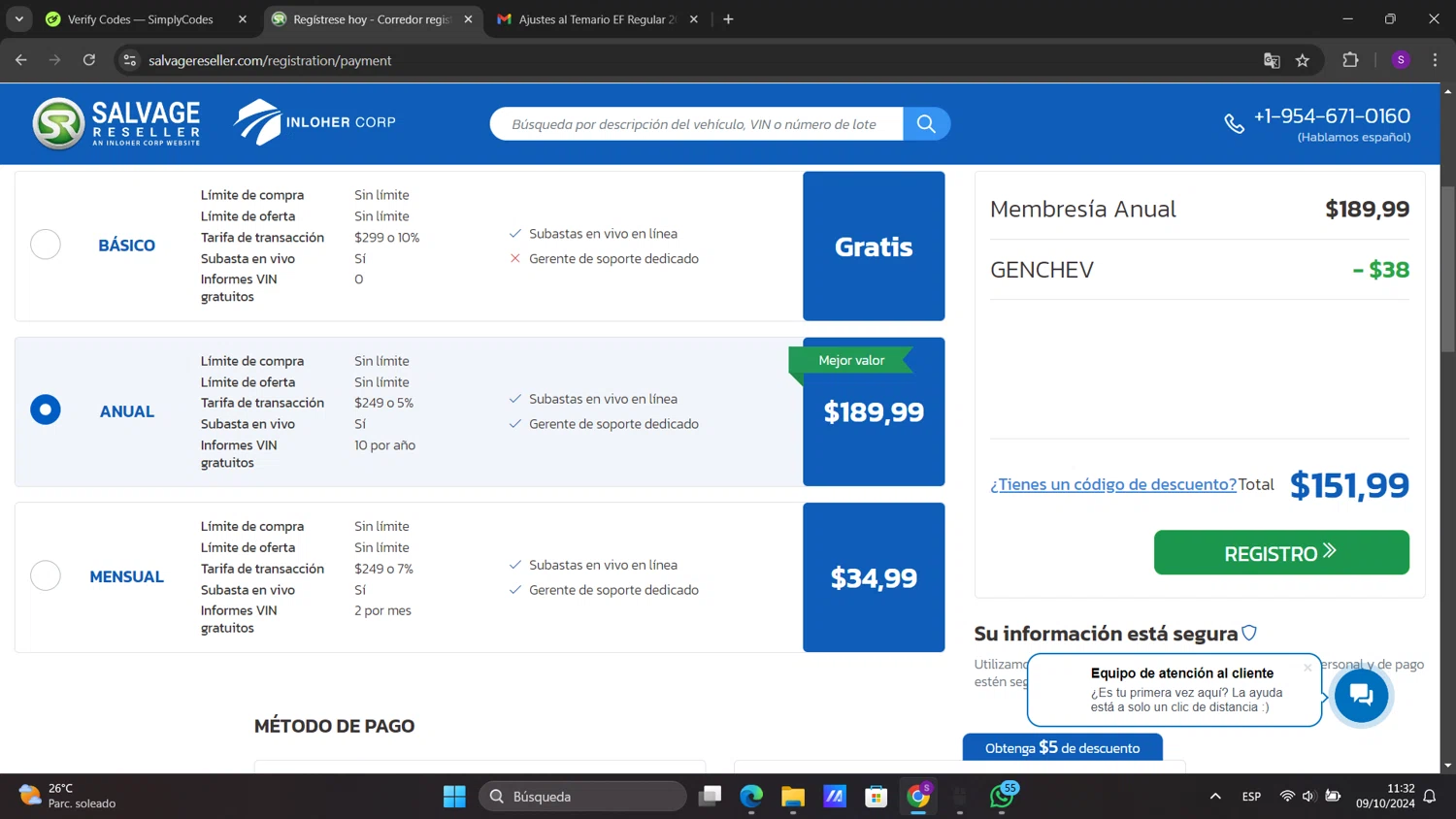 Salvage Reseller checkout page showing Salvage Reseller promo code box | Screenshot taken by SimplyCodes community member on Oct 9, 2024