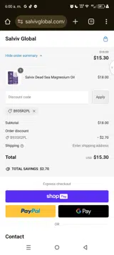 B93SR2PL coupon verification screenshot