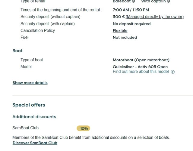 SamBoat checkout page showing SamBoat discount code box | Screenshot taken by SimplyCodes community member on Oct 22, 2024