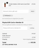 San Antonio Missions coupon verification screenshot