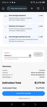 SPRING15 coupon verification screenshot