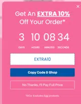 extra10 coupon verification screenshot
