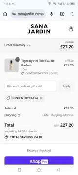 CONTENTBYKATYA coupon verification screenshot