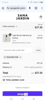 BBANDBHOME coupon verification screenshot