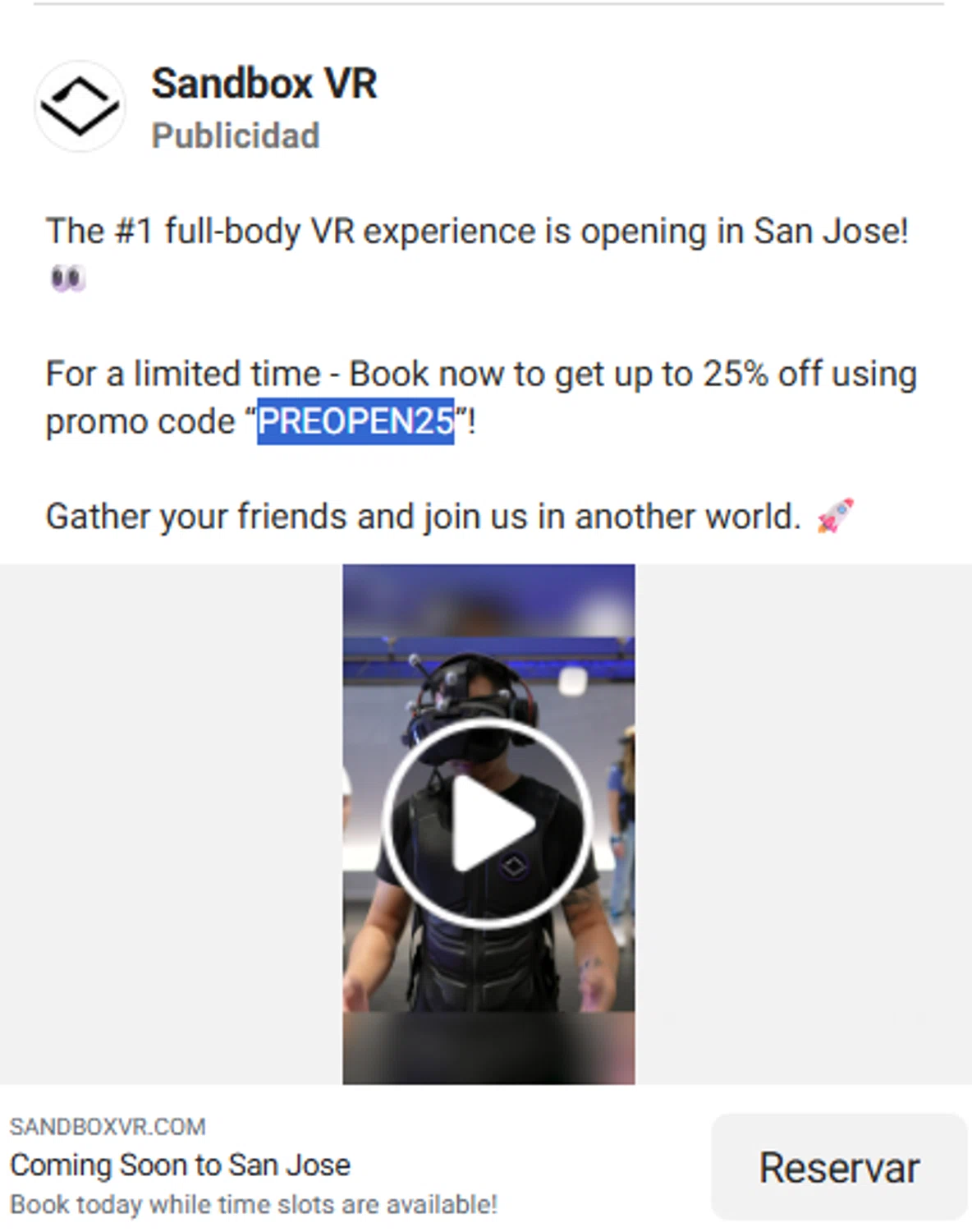 Sandbox VR Promo Codes 25 Off Coupons May 2026