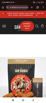 Giftchurros25 coupon verification screenshot