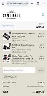 Charlie coupon verification screenshot