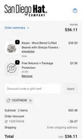 15OFFNOW coupon verification screenshot