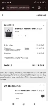 MODESENSSAND15 coupon verification screenshot