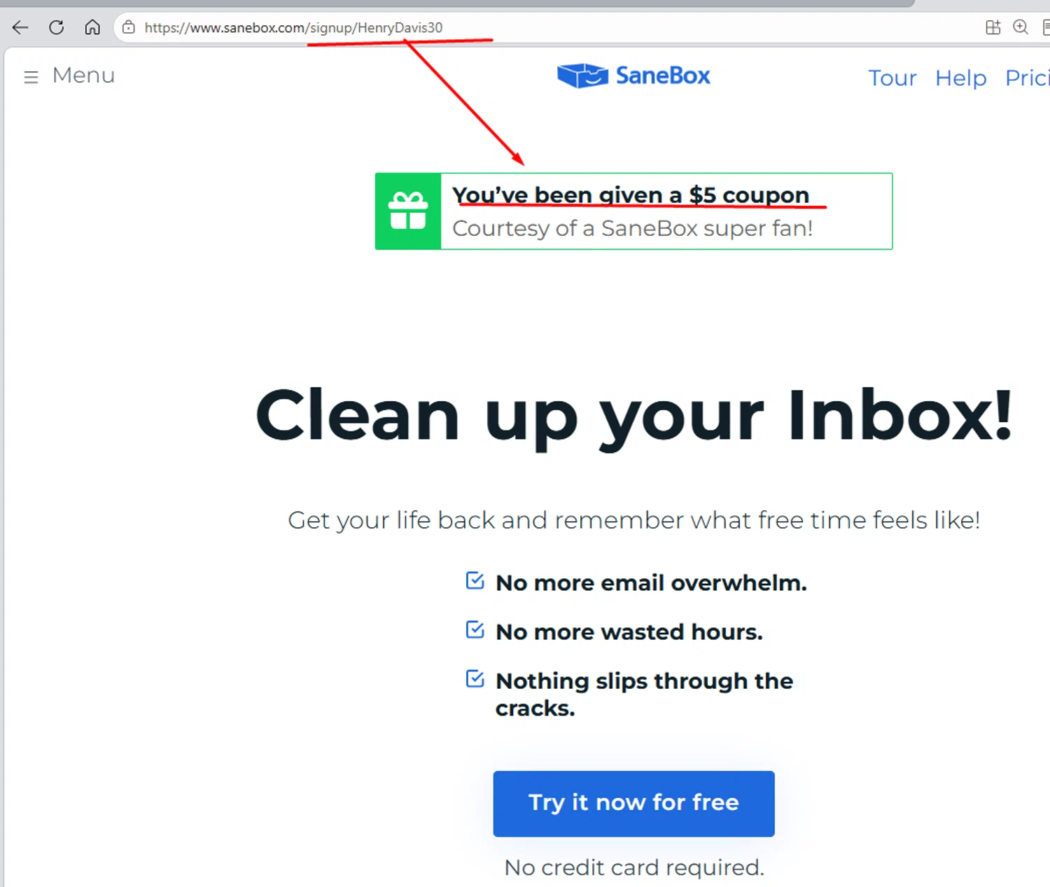 SaneBox promo code screenshot showing code HenryDavis30 applied at SaneBox checkout page. Uploaded by SimplyCodes community member paola49520 on May 30, 2026