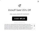 San Francisco 49ers coupon verification screenshot