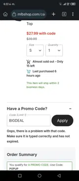 San Francisco Giants coupon verification screenshot