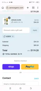 ADB59 coupon verification screenshot