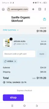 ADB64 coupon verification screenshot
